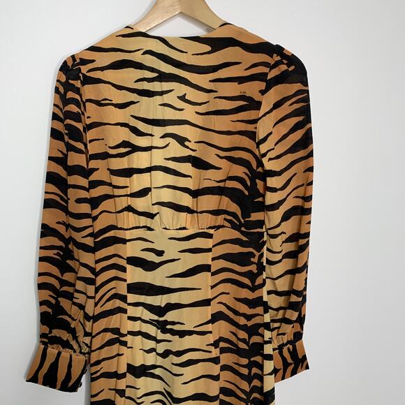 Realisation Vivienne Midi Dress Tiger Small New Silk Womens Small - Picture 10 of 16